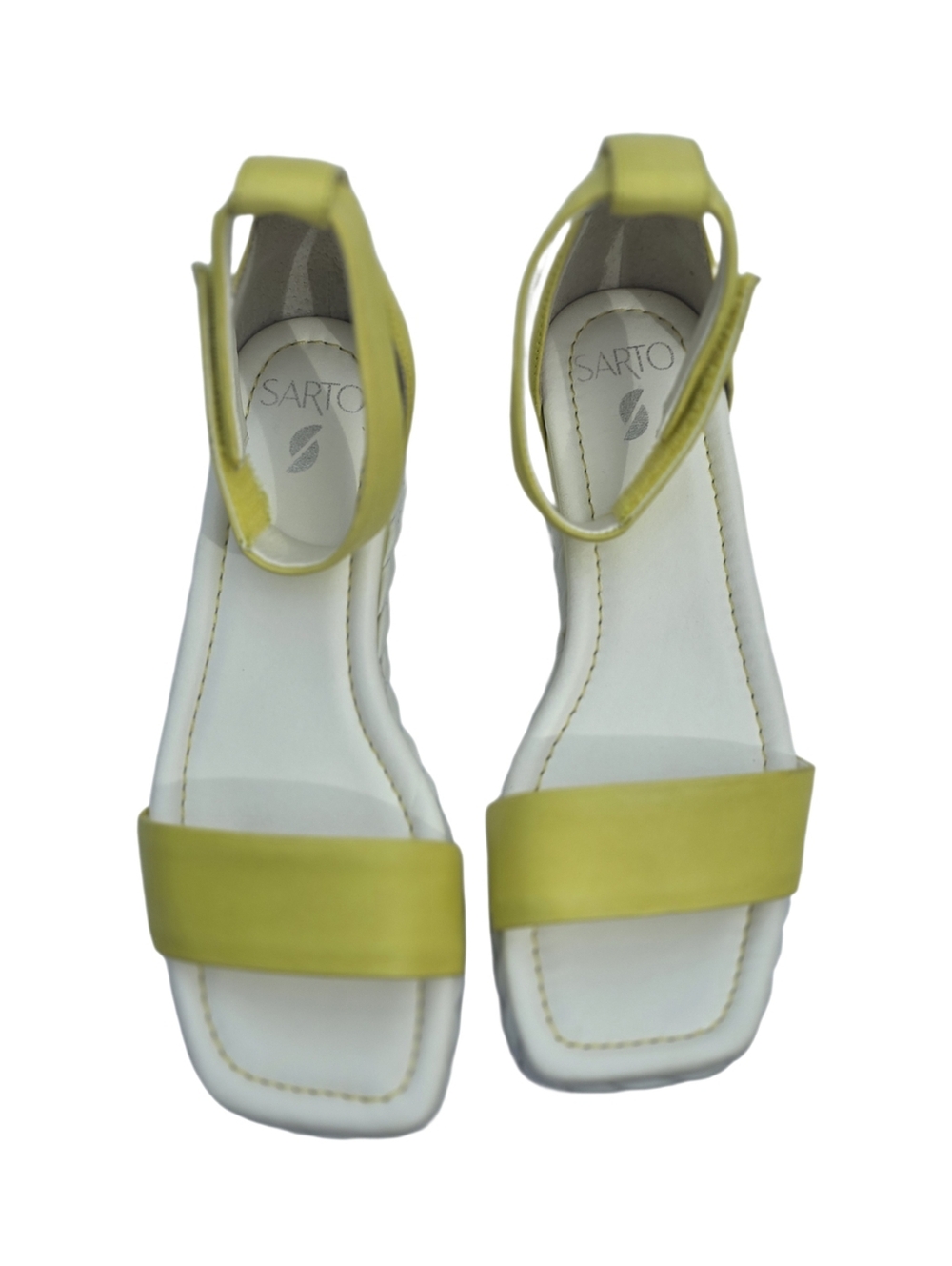 Franco Sarto Tiana  Wedge Sandal Lime Yellow Braided Platform Ankle Strap Sz 7 - Picture 9 of 16